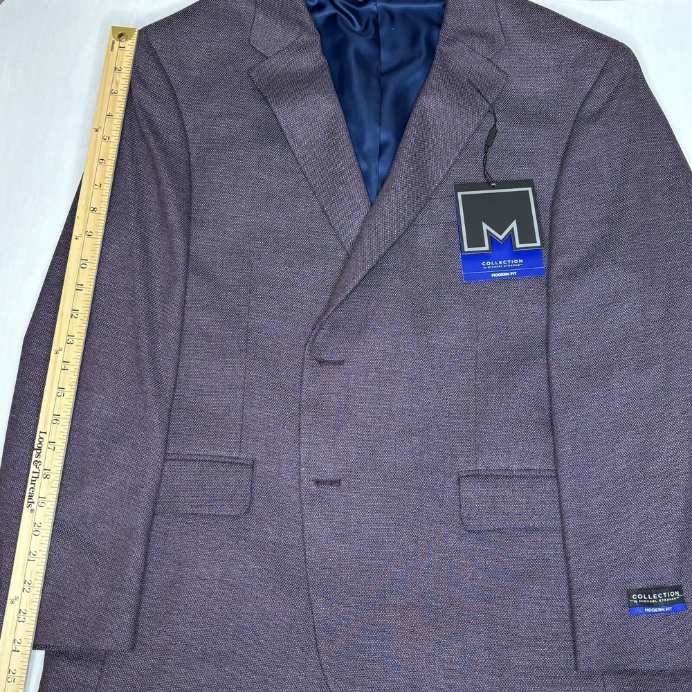 Men's Collection By Michael Strahan Stretch Coat Modern Fit Size 46 Short